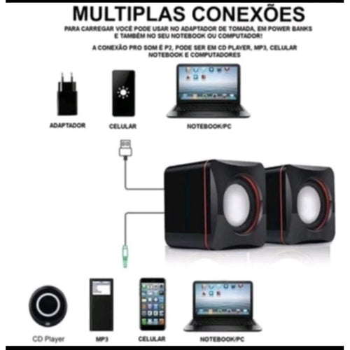Caixa de som para computador PC notebook tablet