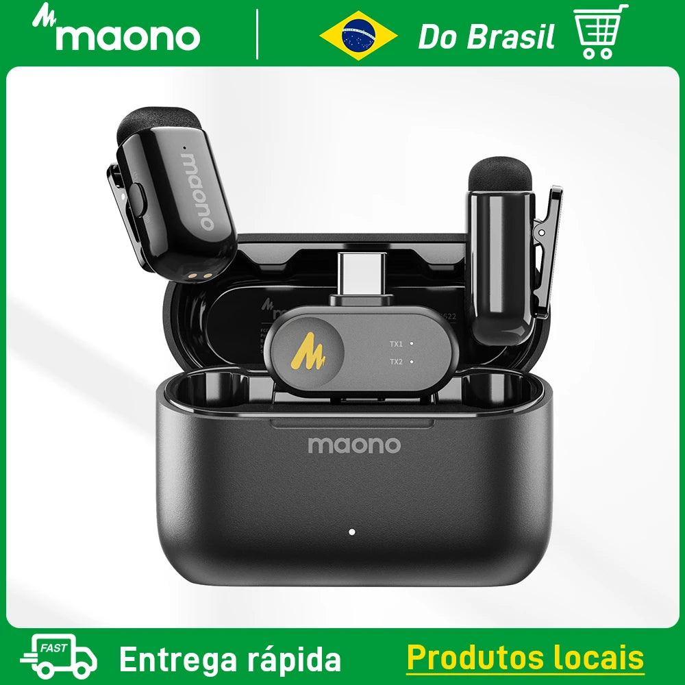 Microfone de lapela sem fio maono Wave T1 Mini