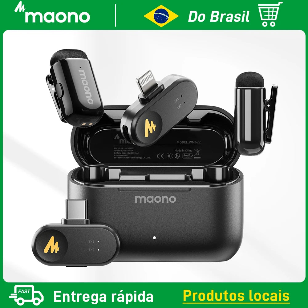 Microfone de lapela sem fio maono Wave T1 Mini